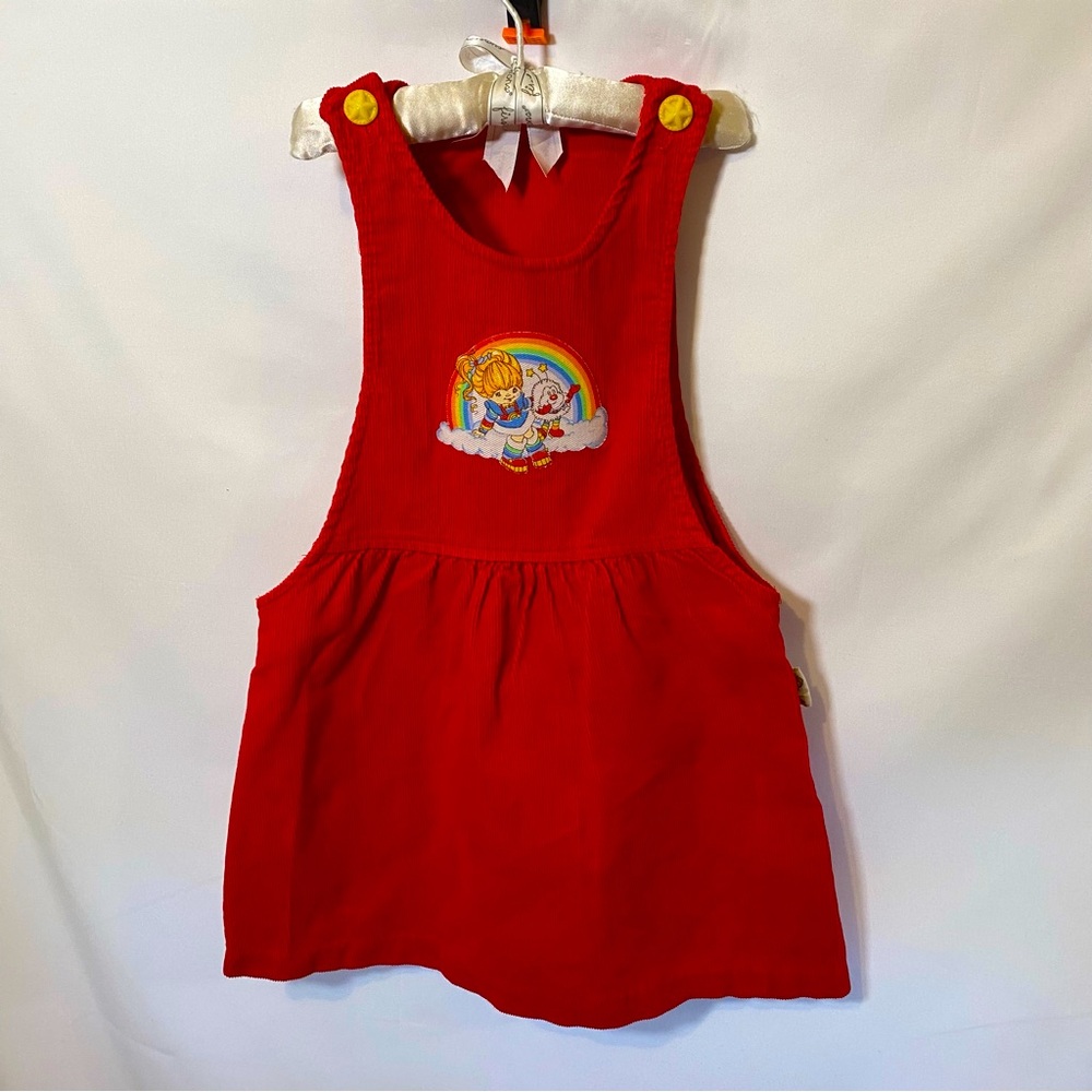 VTG 1984’ Hallmark Dobie Rainbow 🌈 Bright OG Girls Sz 6 Red Corduroy Beauty